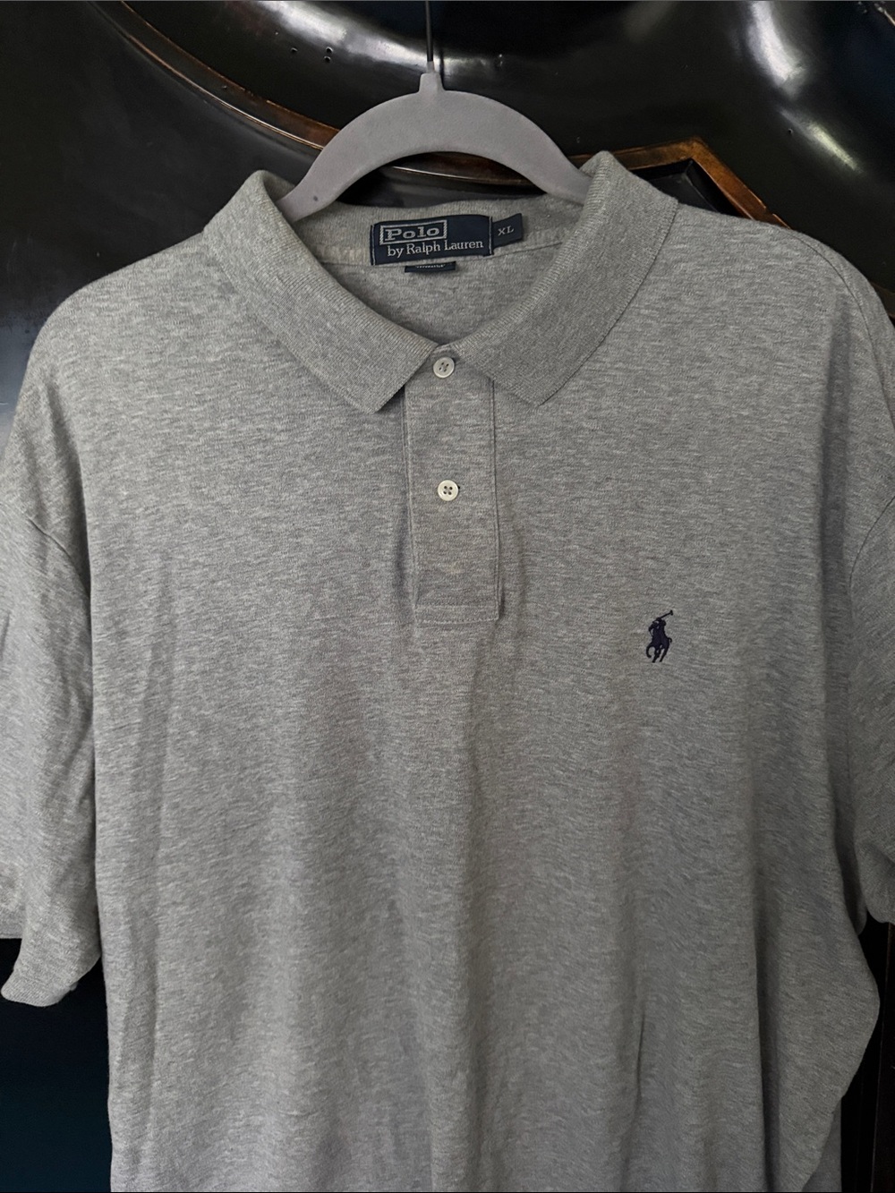 Polo by Ralph Lauren Heather Gray Polo with Navy Pony XL